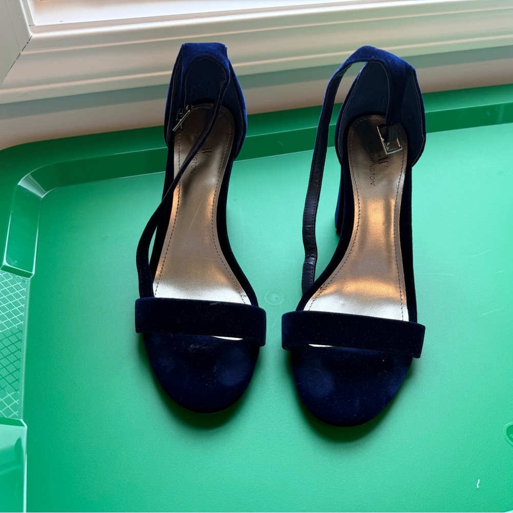 Velvet blue heels